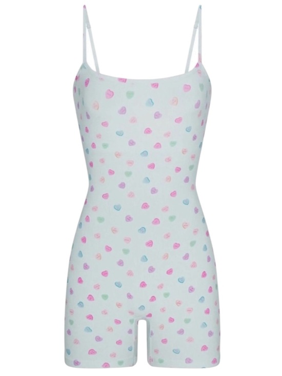 SKIMS Other - Skims Cloud Candy Heart Soft Lounge Scoop Neck Onesie NWT Size XL